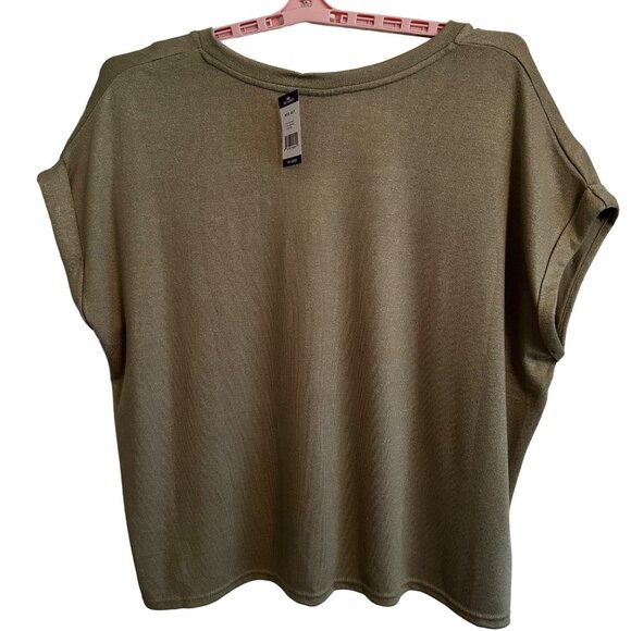 Mod Ref Women's V-Neck Top XXL Sage Rayon/Polyester/Spandex - Picture 2 of 8